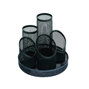 Desk Tidy Mesh 5 Compartment Black